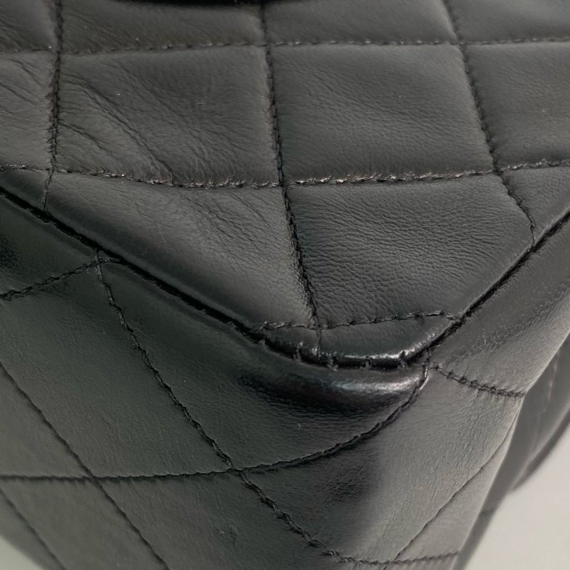 △ Chanel 香奈兒 CF25 Black Lambskin Gold Tone Metal Double Flap Vintage Chain Shoulder Bag No.3 黑色小羊皮金色金屬復古鏈條肩背袋No.3 -257019112-12