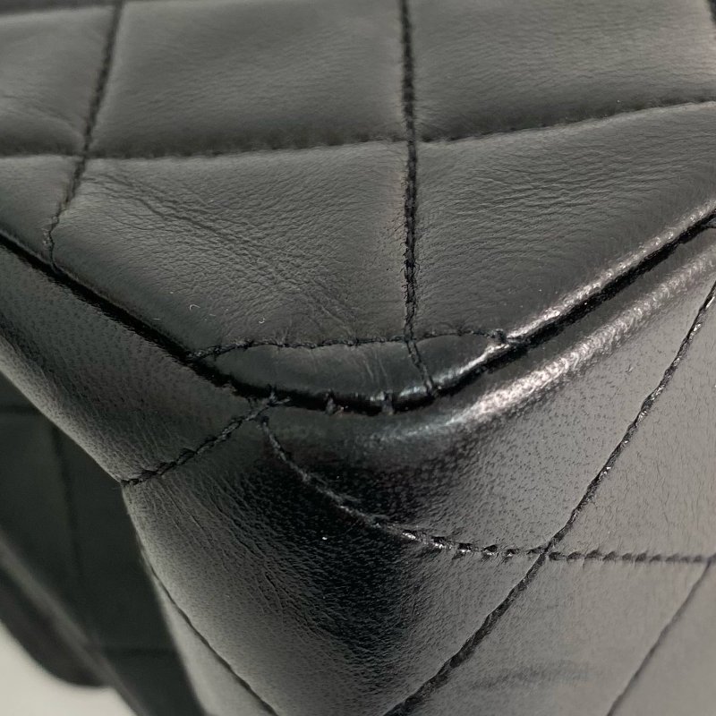 △ Chanel 香奈兒 CF25 Black Lambskin Gold Tone Metal Double Flap Vintage Chain Shoulder Bag No.3 黑色小羊皮金色金屬復古鏈條肩背袋No.3 -257019112-13