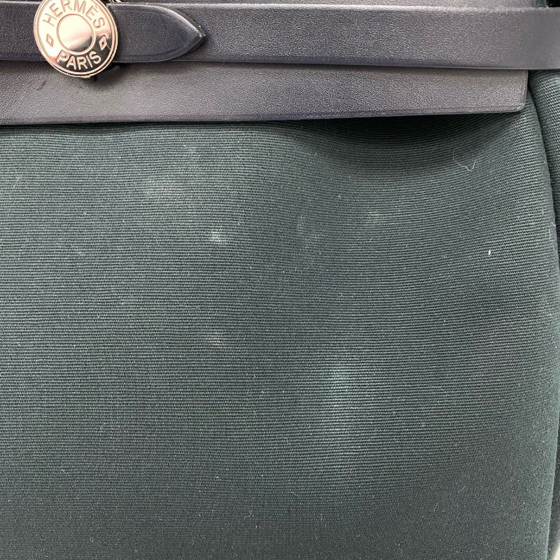 △ Hermes 愛馬仕 Herbag 31 Deep Green, Navy Canvas Calfskin Palladium-plated Hardware 2Way Bag Stamp Z 深綠色, 深藍色帆布小牛皮銀扣兩用袋 Z刻 -257019161-8