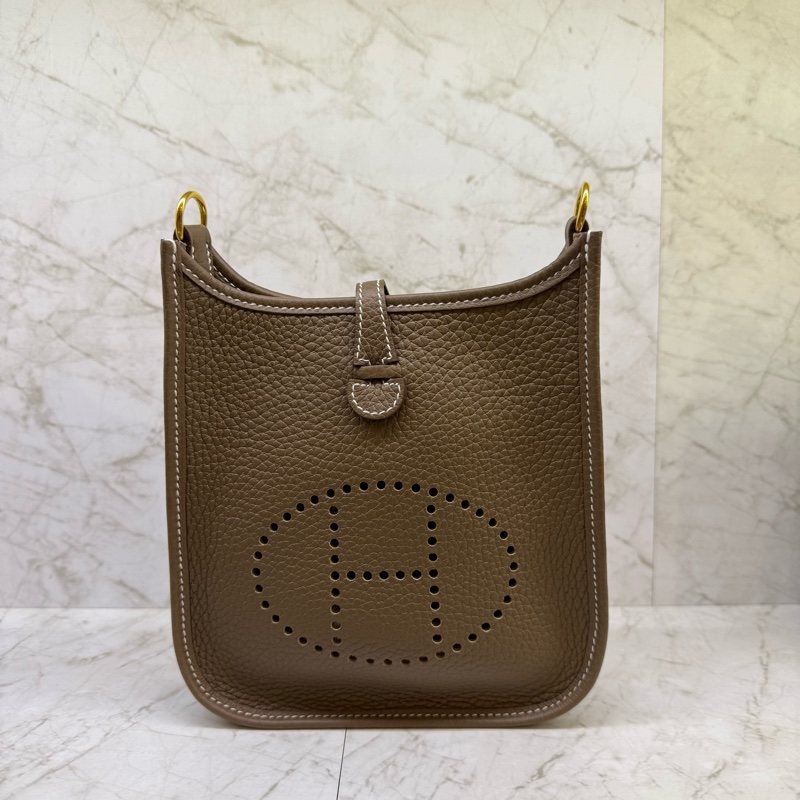 HERMES象灰金釦MINI EVELYNE/U-0