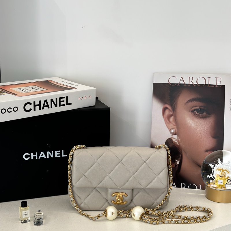 CHANEL 24S珍珠湯圓調節口蓋包 20 - 灰金-3