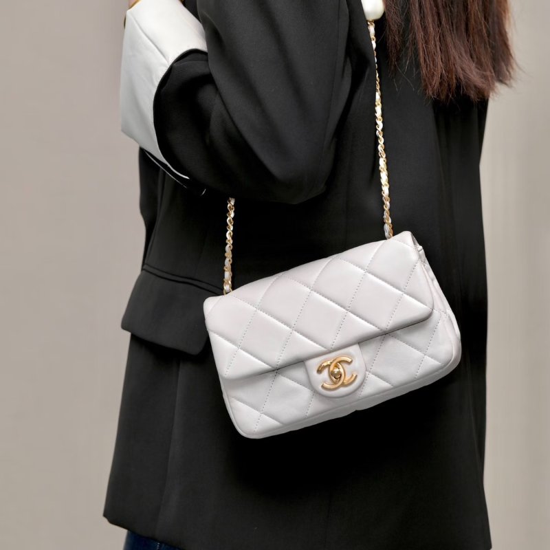 CHANEL 24S珍珠湯圓調節口蓋包 20 - 灰金-9