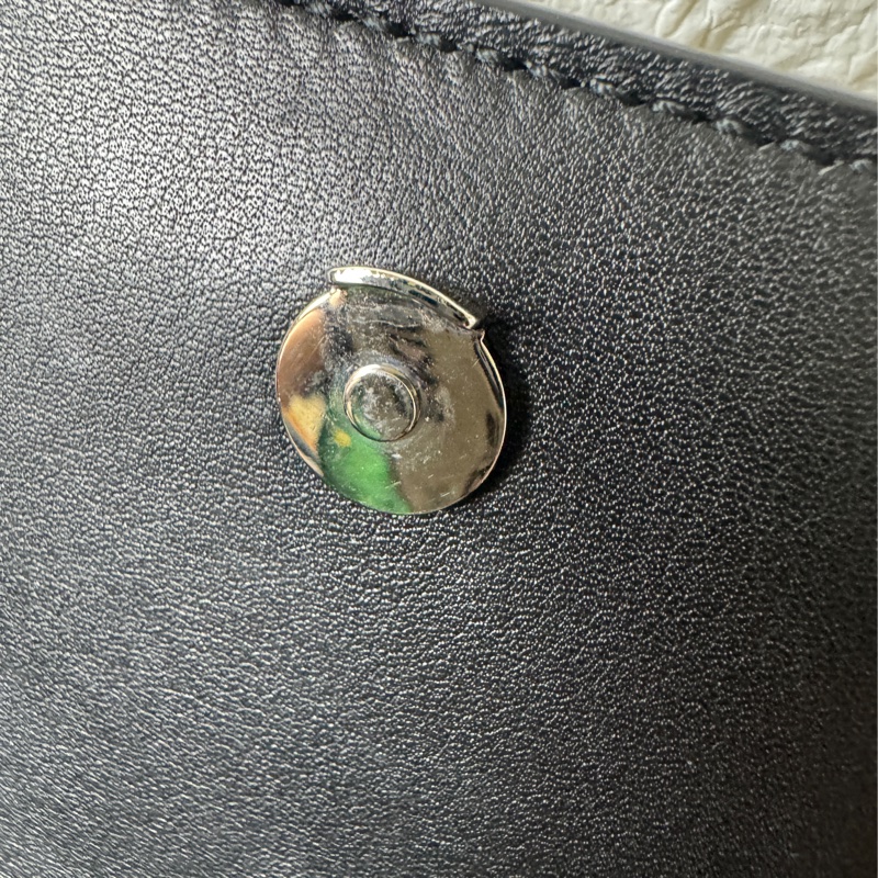 YSL黑蜥蜴皮紋銀釦兩 用包-23