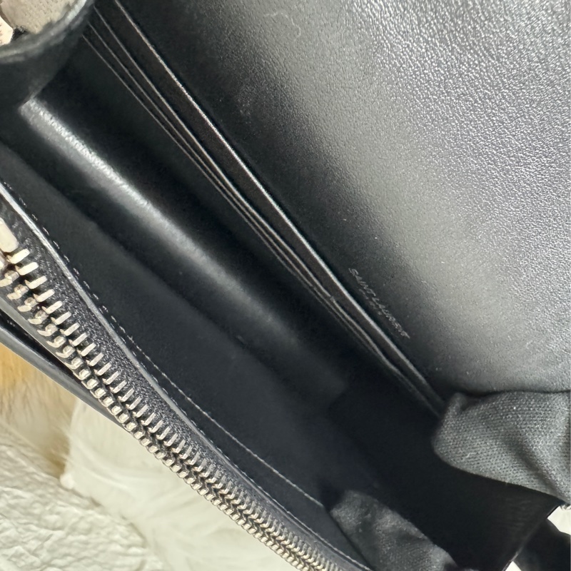 YSL黑蜥蜴皮紋銀釦兩 用包-25