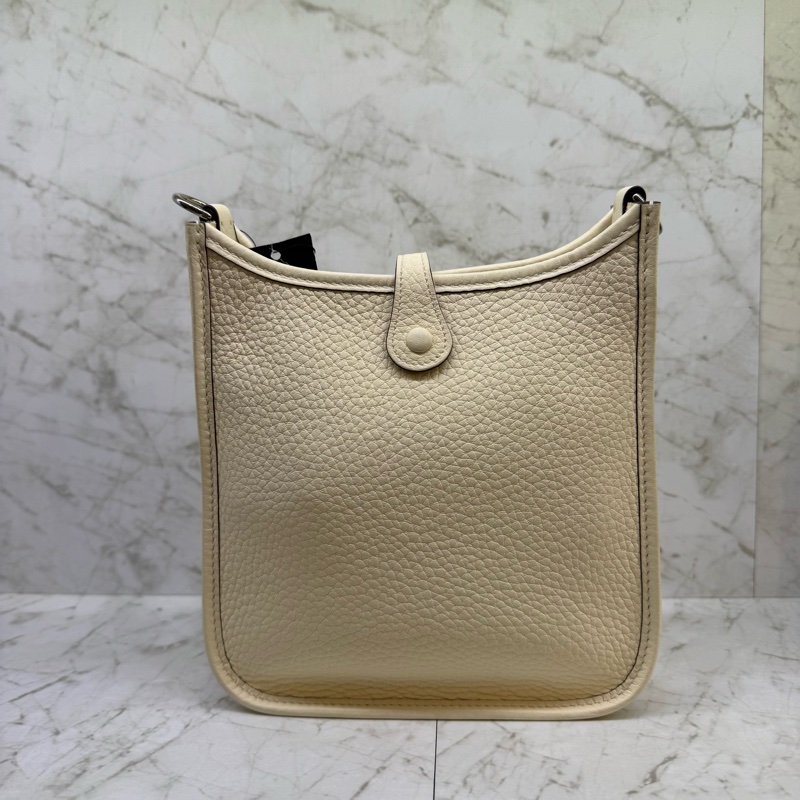 HERMES MINI EVELYNE奶昔白 編織背帶/U-2