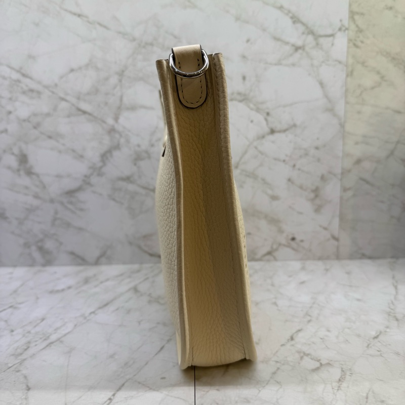 HERMES MINI EVELYNE奶昔白 編織背帶/U-3