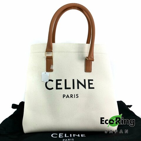 ☆ Celine 思琳 White Canvas New Horizontal Cabas Tote Bag 白色帆布肩揹袋 - 257019917
