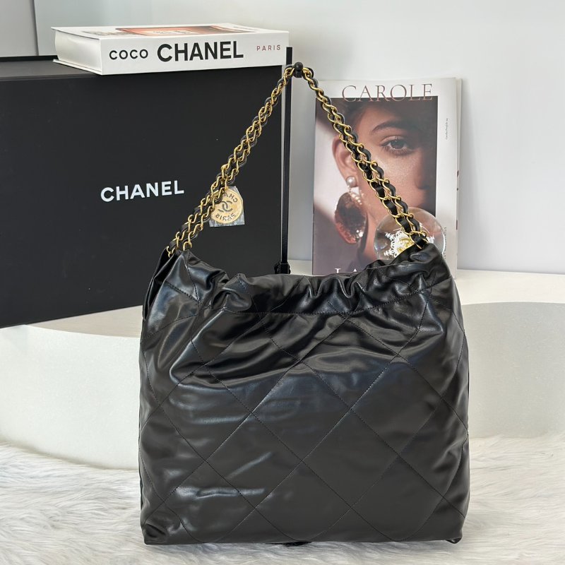 CHANEL 22 Bag - 中號黑金-4