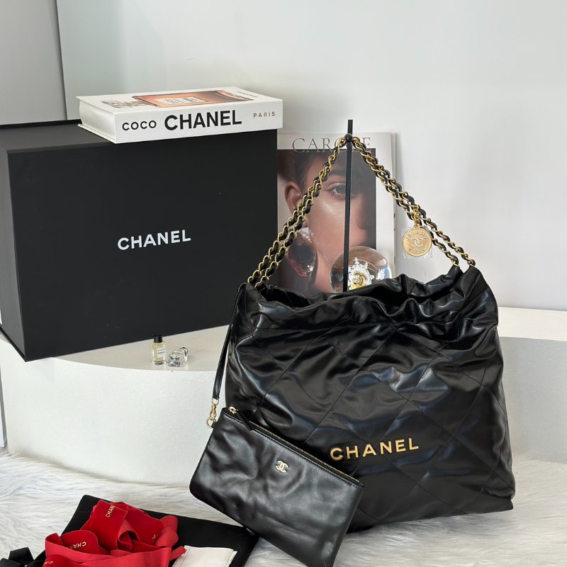 CHANEL 22 Bag - 中號黑金-7