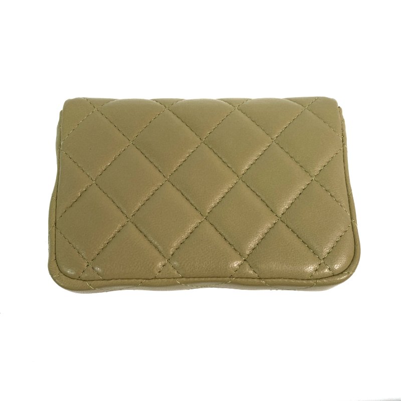 △ Chanel 香奈兒 Green Yellow Lambskin Gold Tone Metal Mini Chain Shoulder Bag AP3036 黃綠色小羊皮金色金屬迷你鎖鏈肩背袋 - 257019956-1
