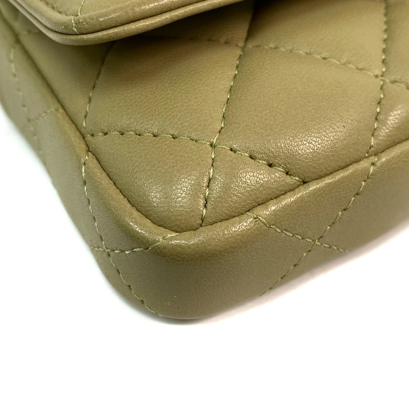 △ Chanel 香奈兒 Green Yellow Lambskin Gold Tone Metal Mini Chain Shoulder Bag AP3036 黃綠色小羊皮金色金屬迷你鎖鏈肩背袋 - 257019956-5