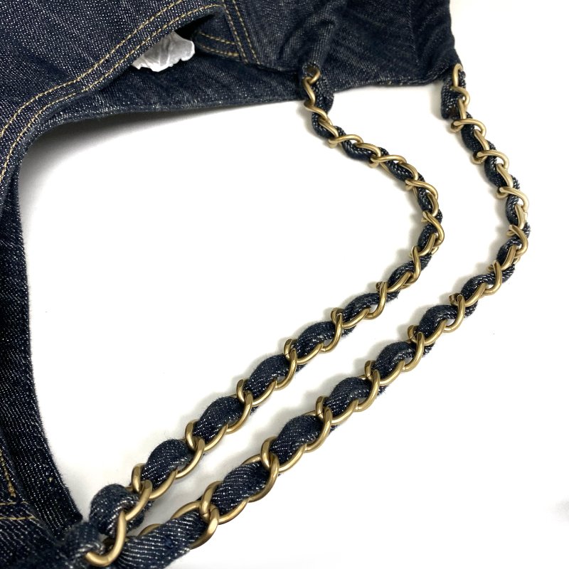 △ Chanel 香奈兒 Blue Denim Gold Tone Metal Shoulder Bag No.11 A35019 藍色牛仔布金色金屬肩背袋 No.11 A35019 -257020744-8