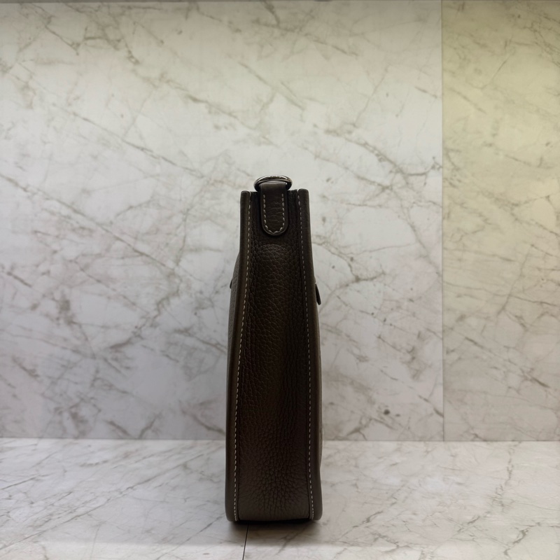 HERMES MINIEVELYNE大象灰白車線銀鈕/Y-1