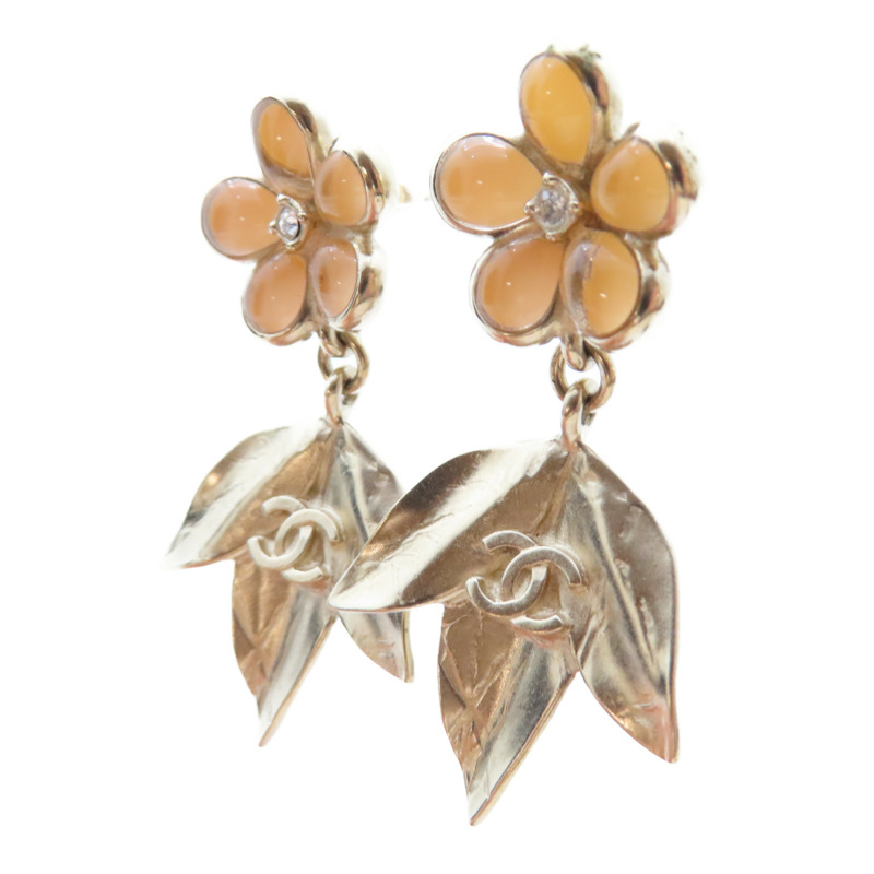 金色 粉紅色 金屬 鍍金 耳環【CHANEL 香奈兒】-2