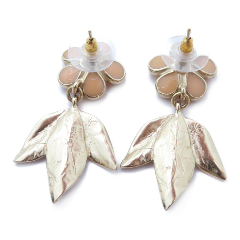 金色 粉紅色 金屬 鍍金 耳環【CHANEL 香奈兒】-3