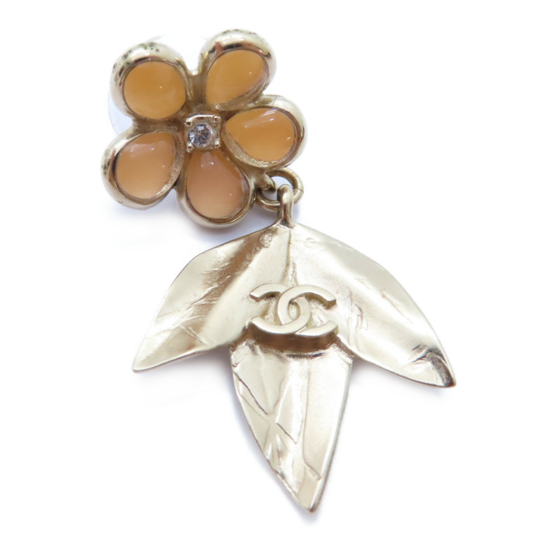 金色 粉紅色 金屬 鍍金 耳環【CHANEL 香奈兒】-6