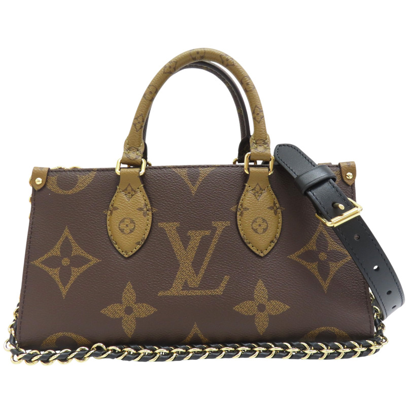 雙棕色 原花 帆布 OnTheGo East West Chain 两用包【LOUIS VUITTON LV 路易威登】 M14236-0