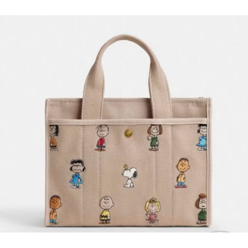 COACH美國outlet正品新款 X PEANUTS CARGO SNOOPY印花26號托特包-1