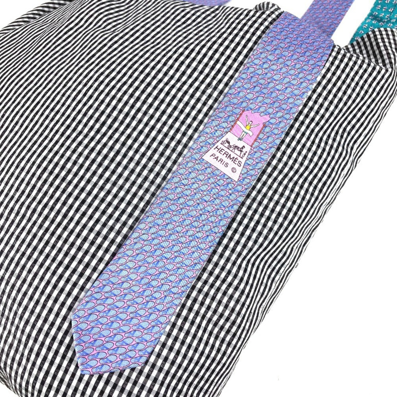 愛馬仕 petit h 領帶手提包,肩帶棉絲混紡,多色,男女皆宜。-9