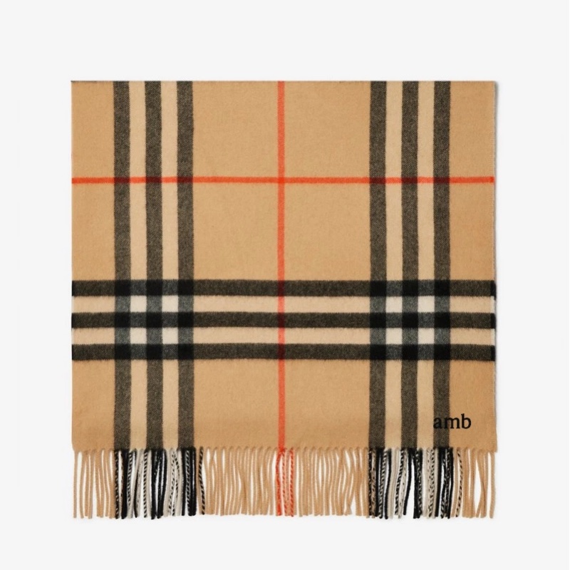 Burberry寬版格紋羊绒圍巾-1