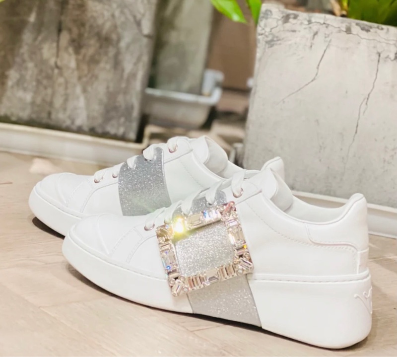 促銷品RogerVivier Viv' Skate Sneakers 鑽扣休閒鞋-2