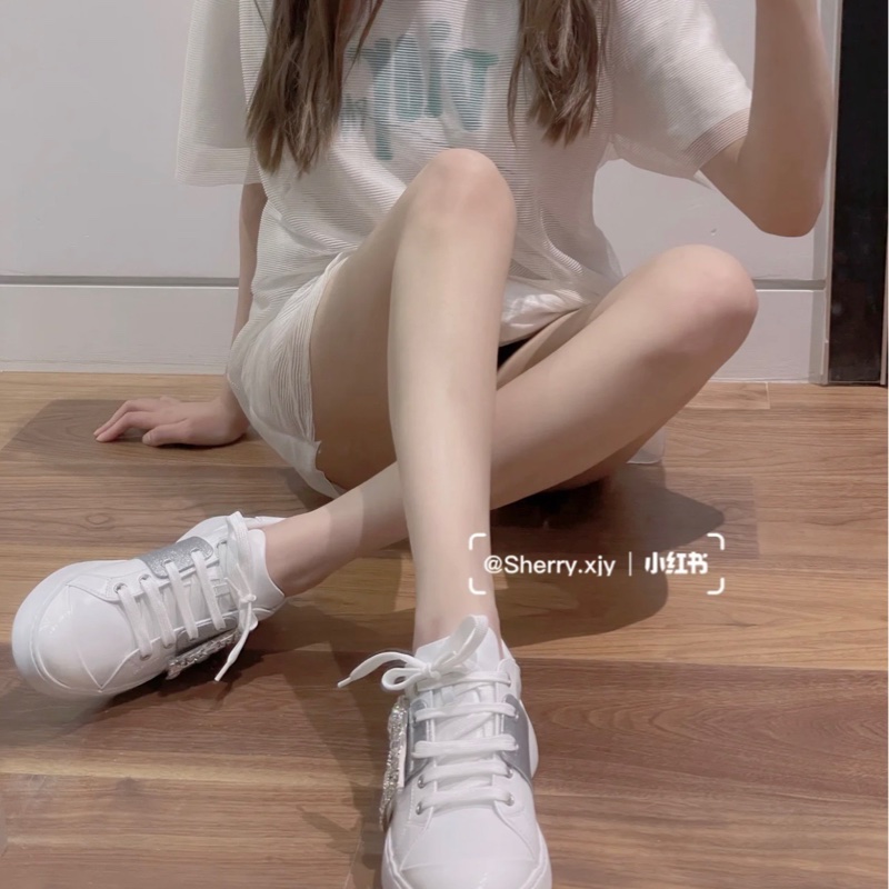 促銷品RogerVivier Viv' Skate Sneakers 鑽扣休閒鞋-4