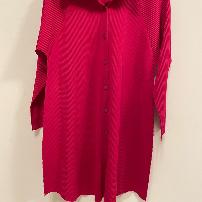 ▪️富貴選物FUGUEI▪️三宅一生主線ME 寬版摺子桃紅色襯衫外套-5