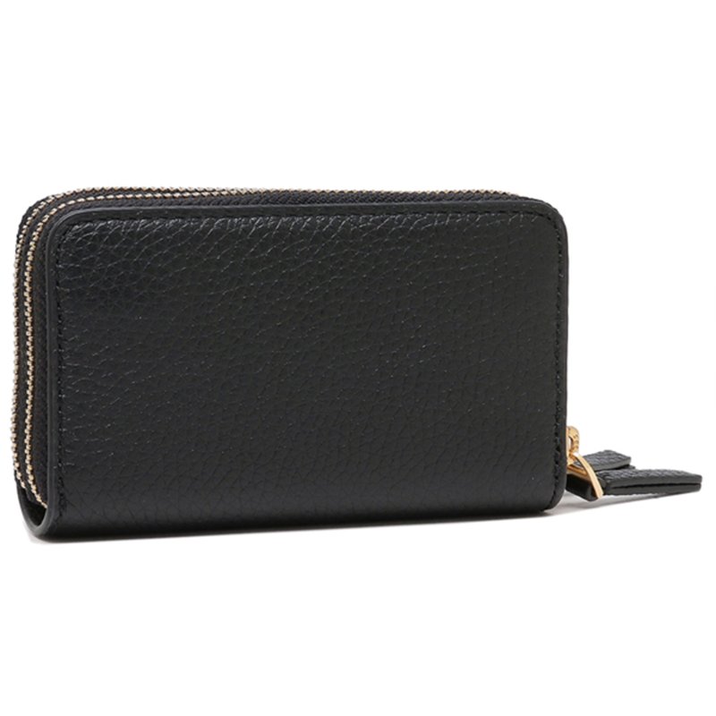 【TORY BURCH】荔枝紋皮革拉鏈長夾-黑色-1