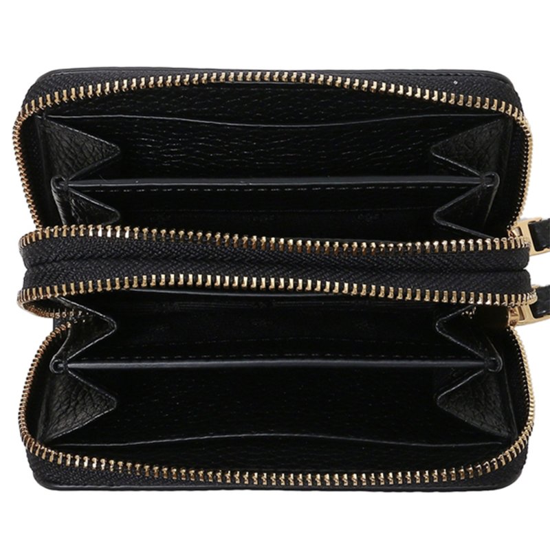 【TORY BURCH】荔枝紋皮革拉鏈長夾-黑色-3