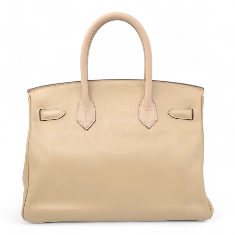 [Pre-owned] Hermes Birkin 30 Swift Stamp Square M Beige-1