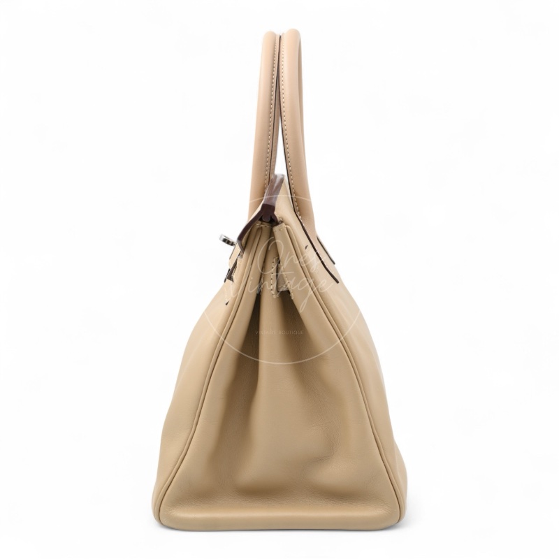 [Pre-owned] Hermes Birkin 30 Swift Stamp Square M Beige-2