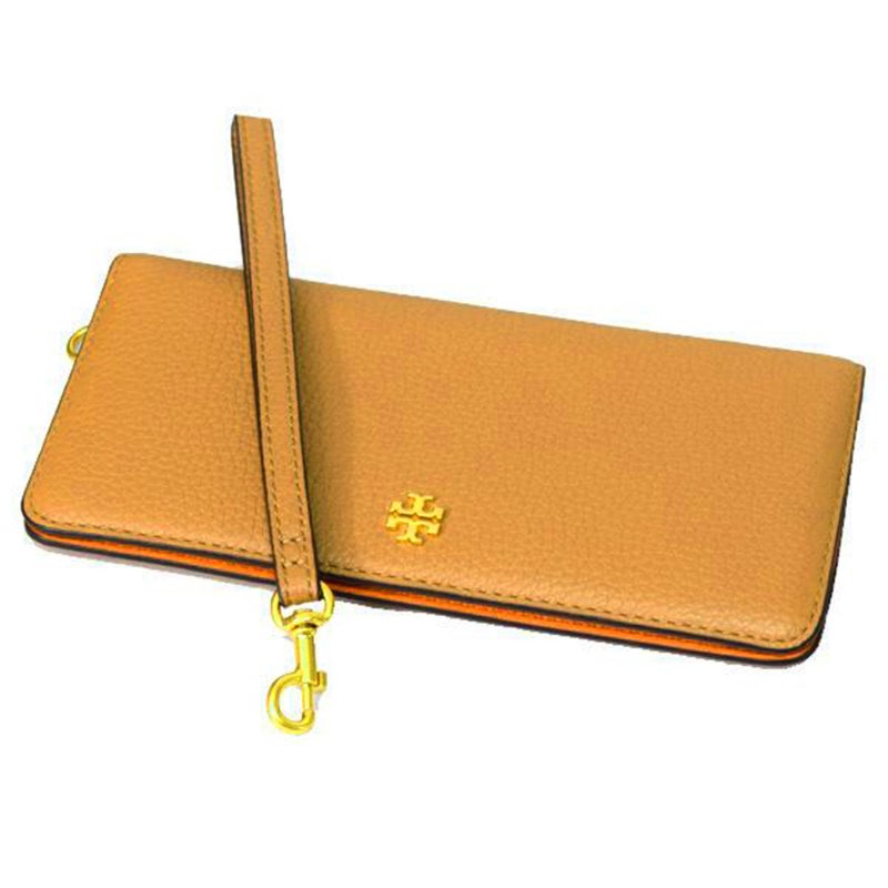 【TORY BURCH】雙TLOGO皮革長夾-焦糖-2
