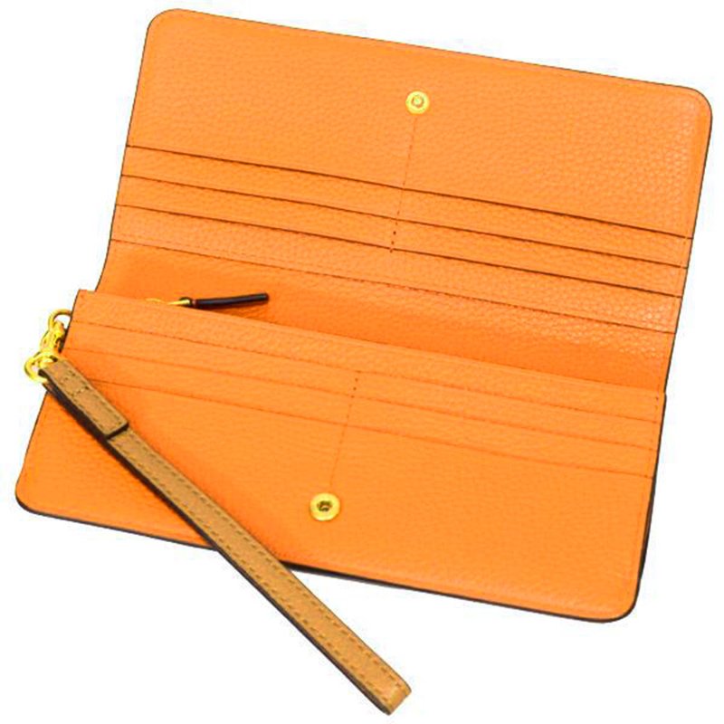 【TORY BURCH】雙TLOGO皮革長夾-焦糖-3