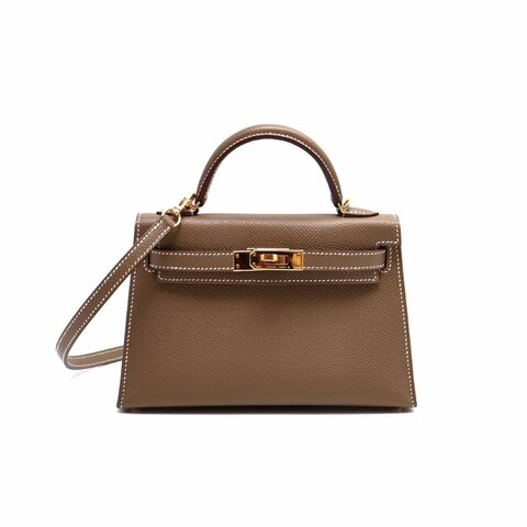 HERMES Mini kelly ll - 灰金 U
