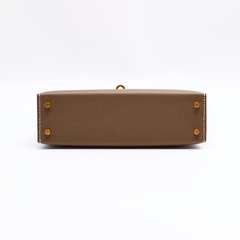 HERMES Mini kelly ll - 灰金 U-4