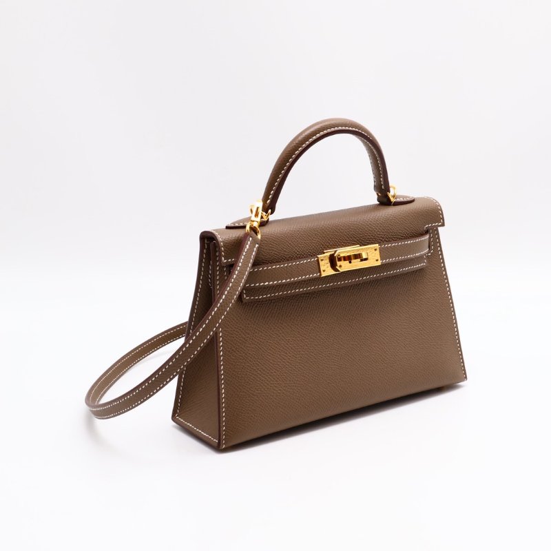 HERMES Mini kelly ll - 灰金 U-6