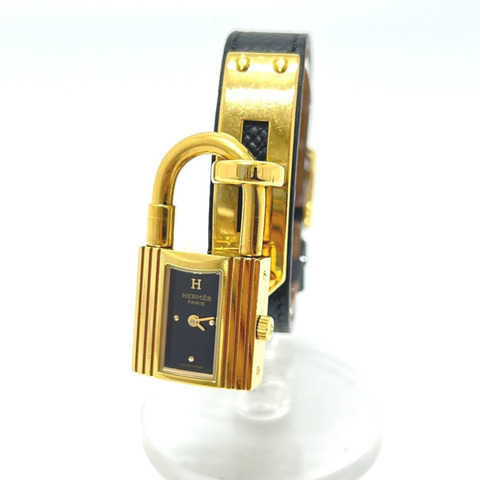 愛馬仕 Kelly 石英金屬女士腕錶，金色