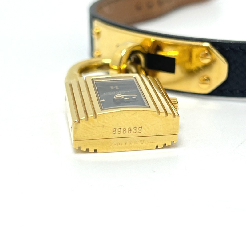 愛馬仕 Kelly 石英金屬女士腕錶,金色-8