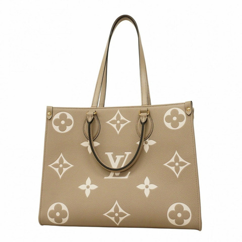 路易威登 Monogram Empreinte 雙色 On-the-Go MM 手提包 M45494 Tourtrell Creme 2-Way 女士