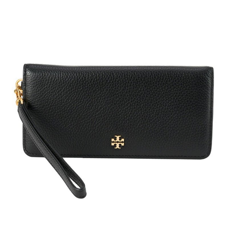 【TORY BURCH】雙T-LOGO皮革長夾-黑色-4