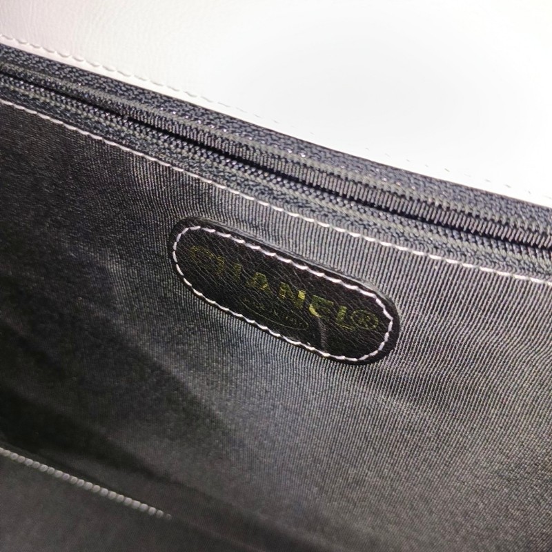 CHANEL 白色牛皮單肩包 金色五金 中古款-16