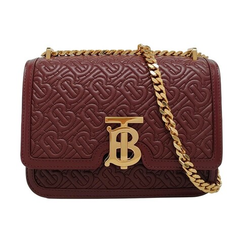 BURBERRY TB小號紅色羊皮絎縫TB
單肩包