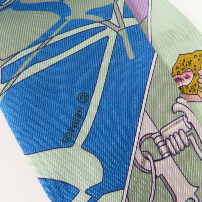 HERMES 絲質Twilly絲巾-5