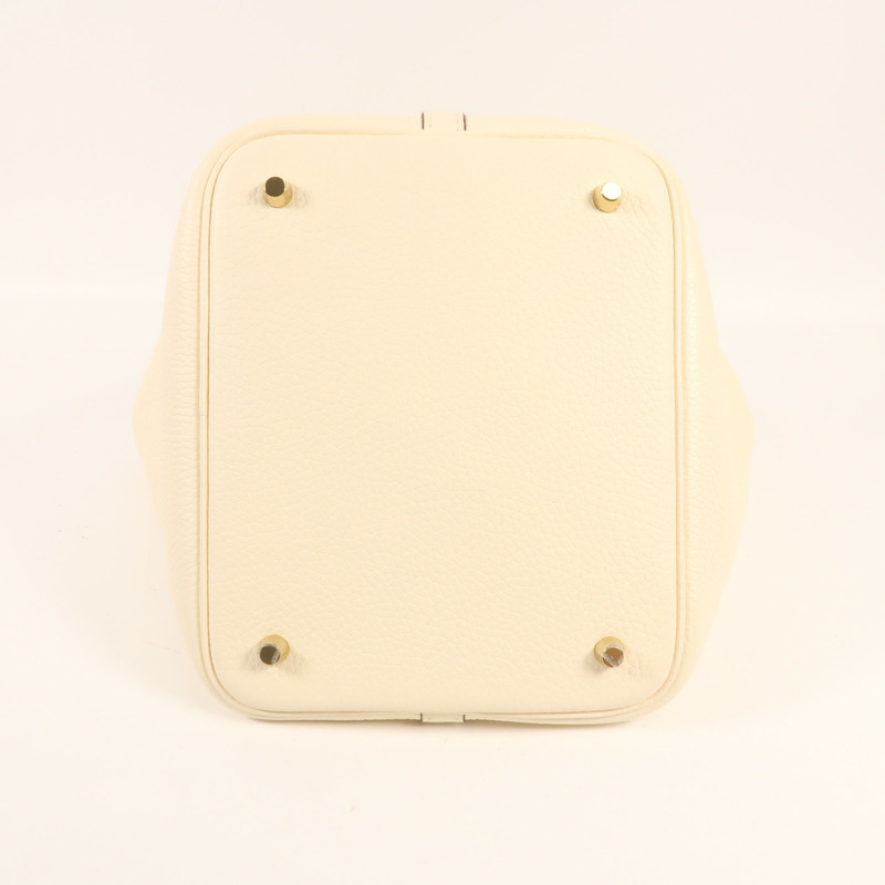 HERMES Clemence皮革Picotin MM金扣手挽袋Nata-3