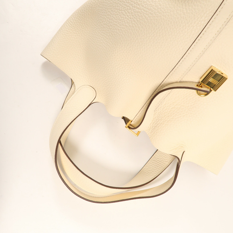 HERMES Clemence皮革Picotin MM金扣手挽袋Nata-4