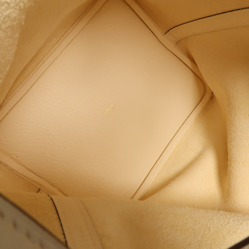 HERMES Clemence皮革Picotin MM金扣手挽袋Nata-12