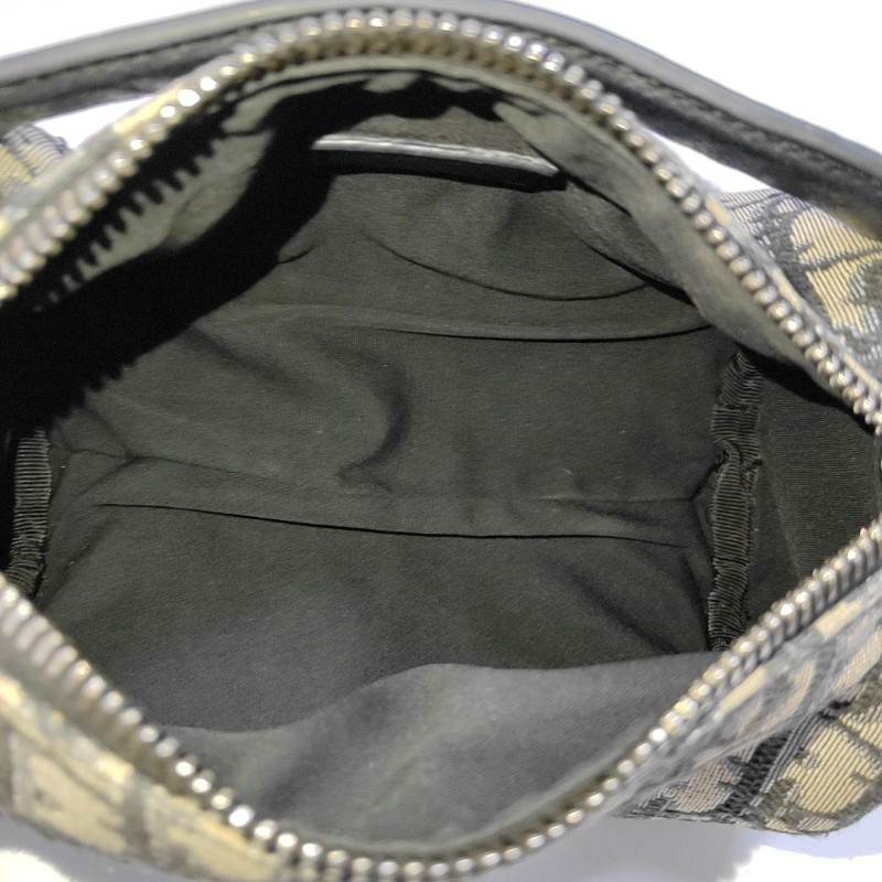 DIOR卡其色帆布老花提花斜挎包手提包單肩包 銀色五金 2條可拆卸肩帶 配件齊全 9.9新-6