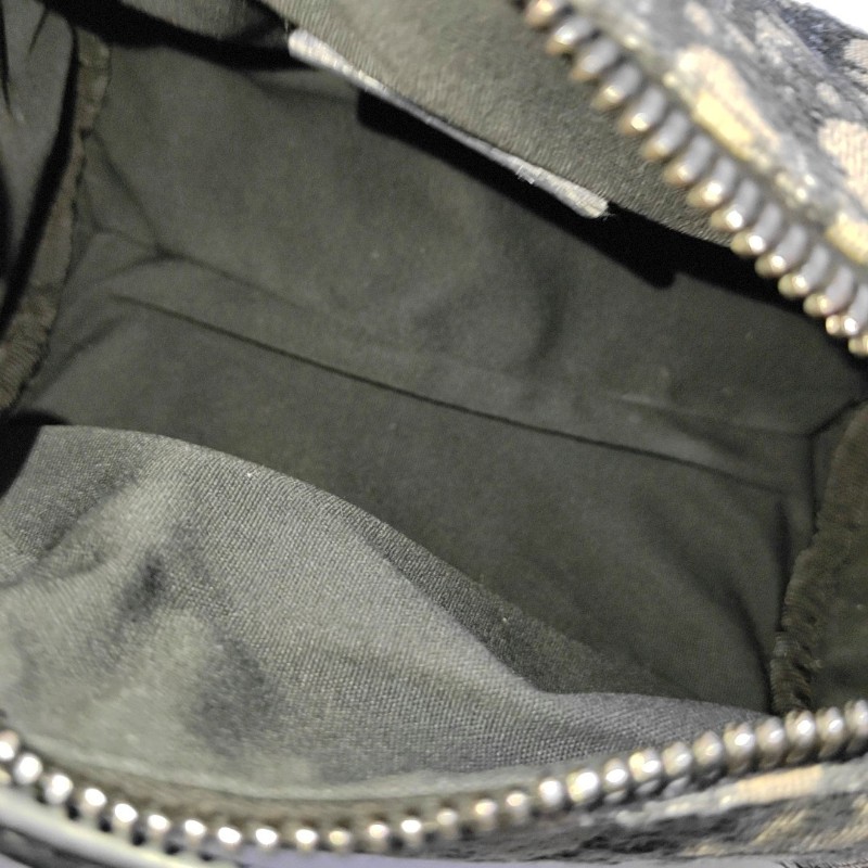 DIOR卡其色帆布老花提花斜挎包手提包單肩包 銀色五金 2條可拆卸肩帶 配件齊全 9.9新-11