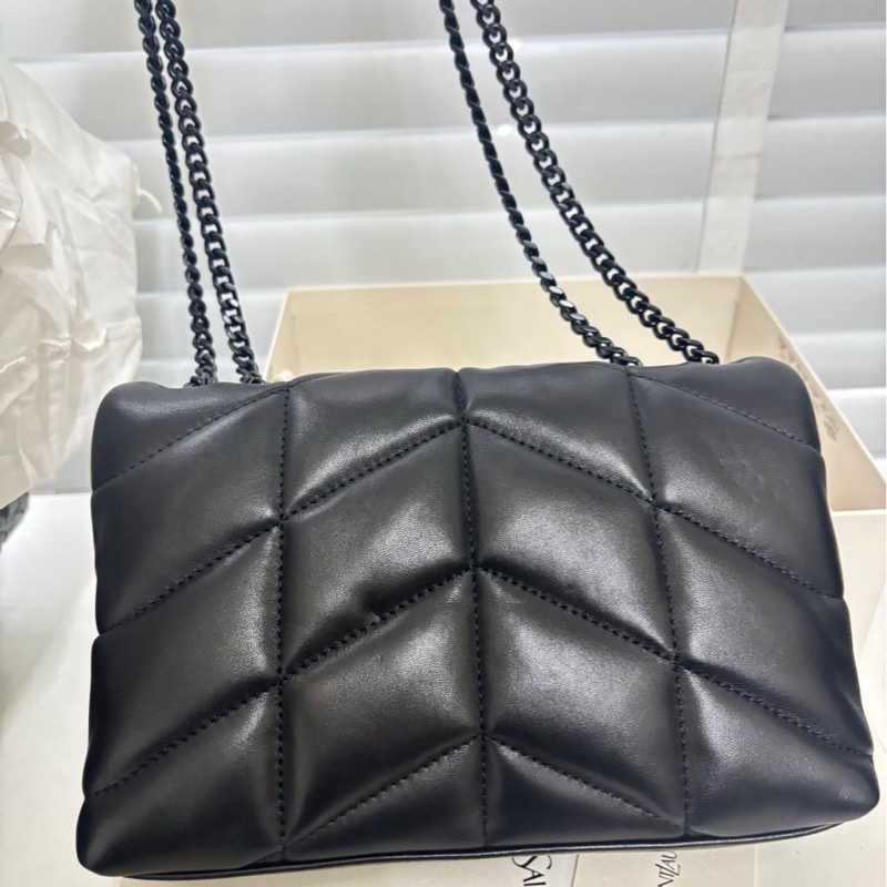 Ysl PUFFER TOY羊皮革手袋 黑鏈-2