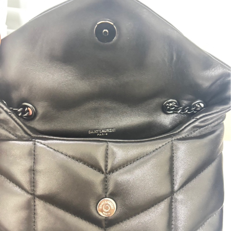 Ysl PUFFER TOY羊皮革手袋 黑鏈-4